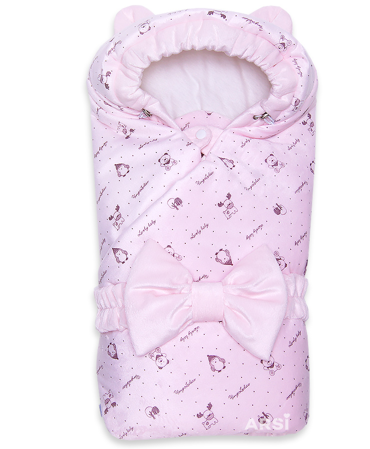 Одеяло-на-выписку-Мишка-ARSI-розовый-АРСИ-фото-1